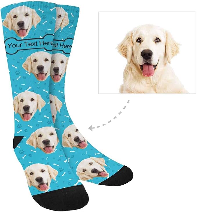 MyPupSocks Custom Personalized Photo Pet Face Socks, Cat and Dog Tracks Paws - Image 3