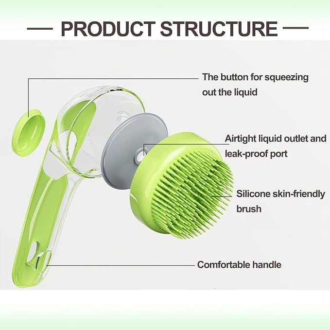 Pet Bath Brush, 2 Pack Dog Bath Brush 2 in 1 Cat Shampoo Brush - Image 3