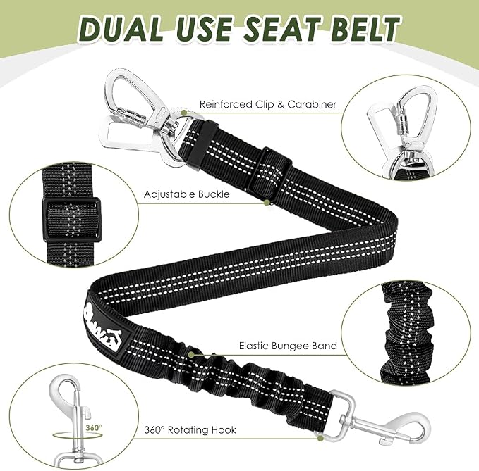 SlowTon Dog Seat Belt Harness for Car, Dog Car Harness Adjustable Mesh - Image 7