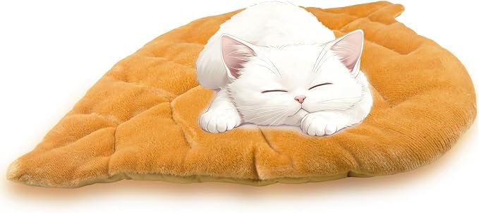 Leaf Shaped Self-Warming Cat Bed Mat – 26"x20" Flannel & Cotton Pet Pad - Image 6