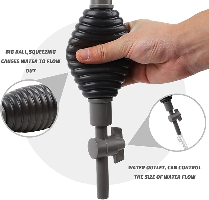 Aquarium Gravel Cleaner Siphon Vacuum, manually Operated Water Changer kit and - Image 5