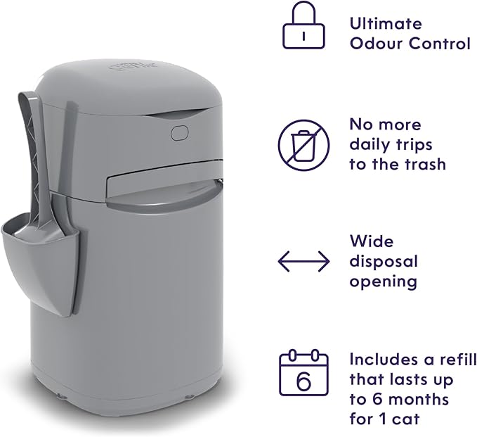 Litter Genie Easy Roll Cat Litter Disposal Pail | Odour Control, Refill Bags & - Image 3