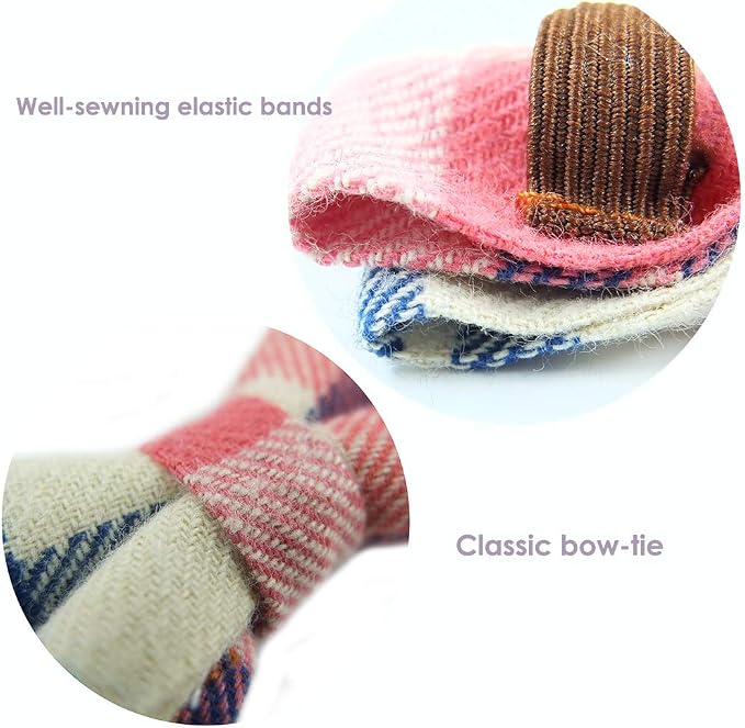 Cat Collar Breakaway with Bell and Bow Tie, Plaid Design Adjustable Safety - Image 6