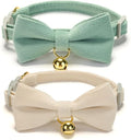 2 Pack Soft Corduroy Cat Collars by Ewinoom