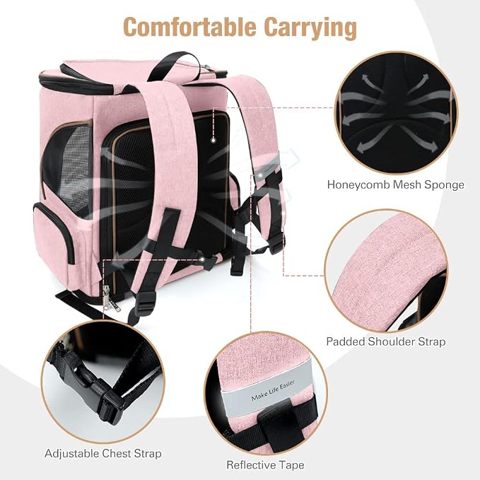 Lekereise Pet Carrier Backpack Expandable Cat Backpack - Image 4