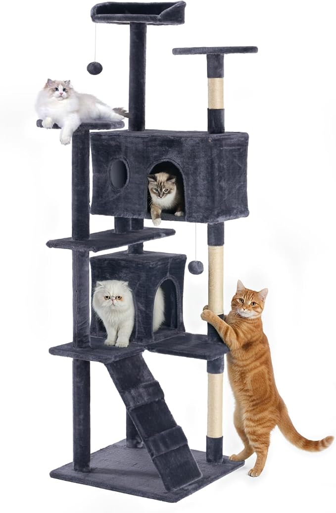 DUMOS 80-inch Indoor Cat Tree Tower –Multi-Level Pet House by DumosLifestyle