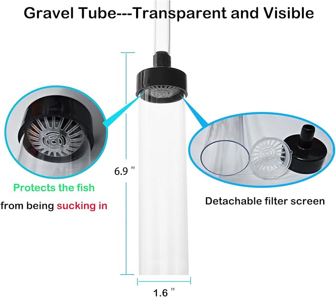 5ft-S Aquarium Siphon Vacuum Cleaner, Hand Siphon Pump Water Changer - Image 3