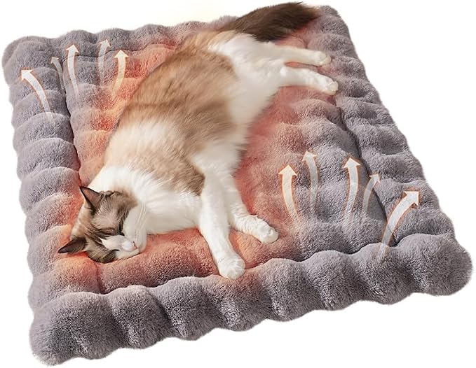 Self-Warming Cat Bed, Plush Faux Fur Pet Bed Mat by COZYHOMECHICSTYLE