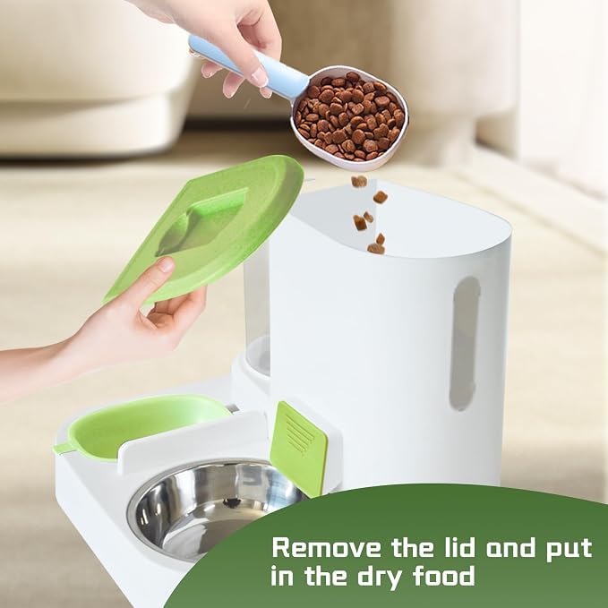 2 in 1 Automatic Cat Feeder & Water Dispenser, Gravity Pet Feeder Stainless - Image 5