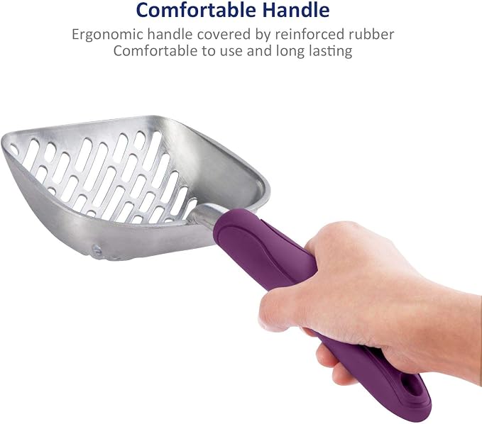 WePet Cat Litter Scoop, Aluminum Alloy Sifter, Kitty Metal Scooper, Deep Shovel - Image 4