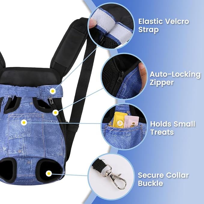 Dog Backpack Carrier, Front Pocket - Image 5