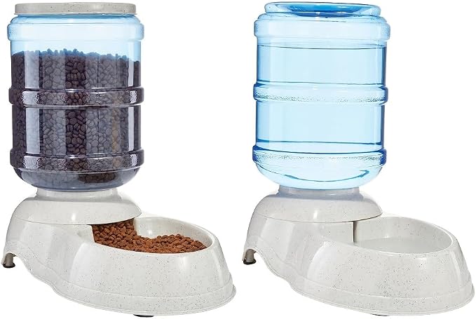 Amazon Basics Large Capacity Automatic Pet Water Dispenser and Gravity Feeder by AmazonBasics
