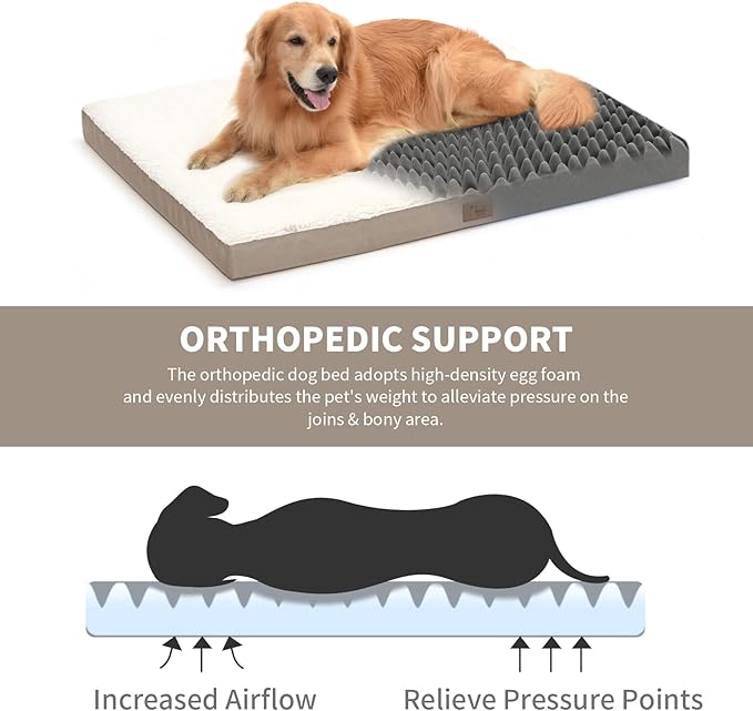 Orthopedic Dog Crate Bed for Extra Large Dogs, XXL Waterproof Comfort Pet Bed - Image 2