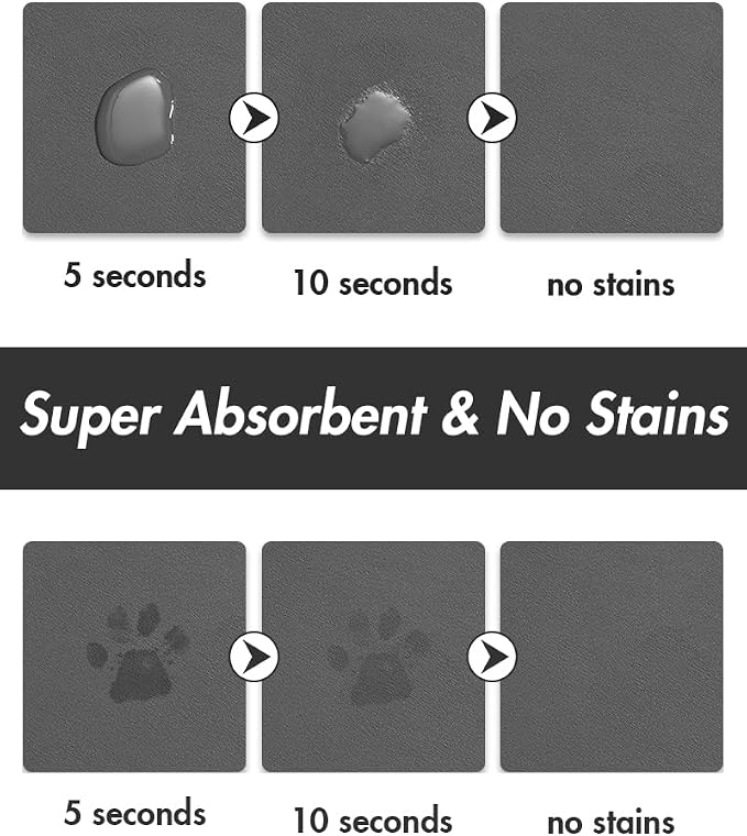 Absorbent Dog Food Mat-Dog Mat for Food and Water Bowl, Quick Dry Pet Food Mat - Image 2