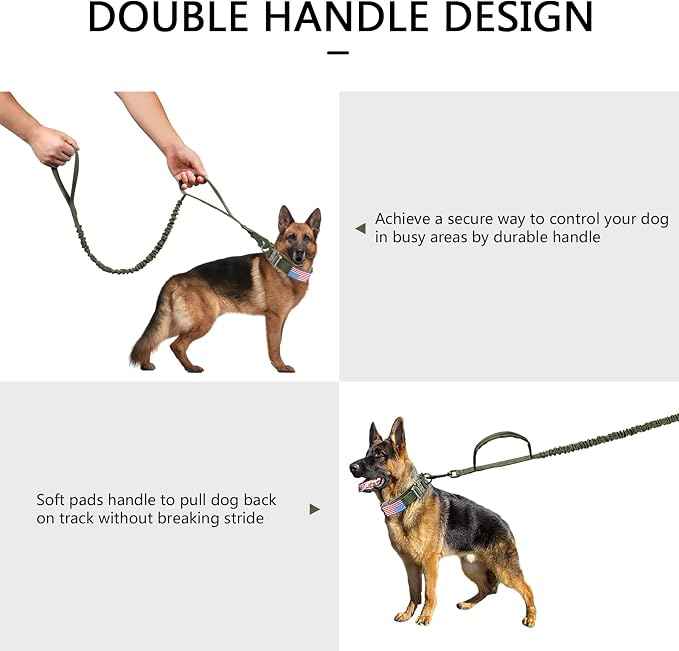 DAGANXI Tactical Dog Collar, Adjustable Military Training Nylon Dog Collar