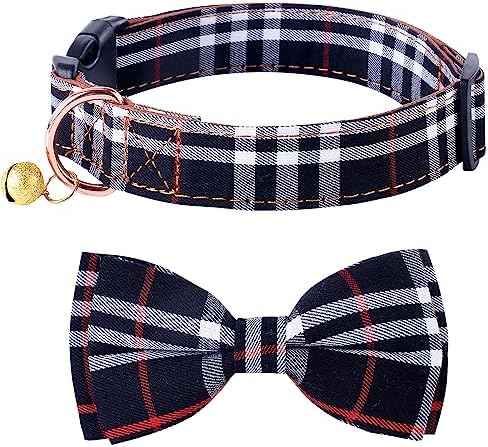 Yizepet Dog Collar with Bow Tie- Adjustable pet Collar for Dogs with