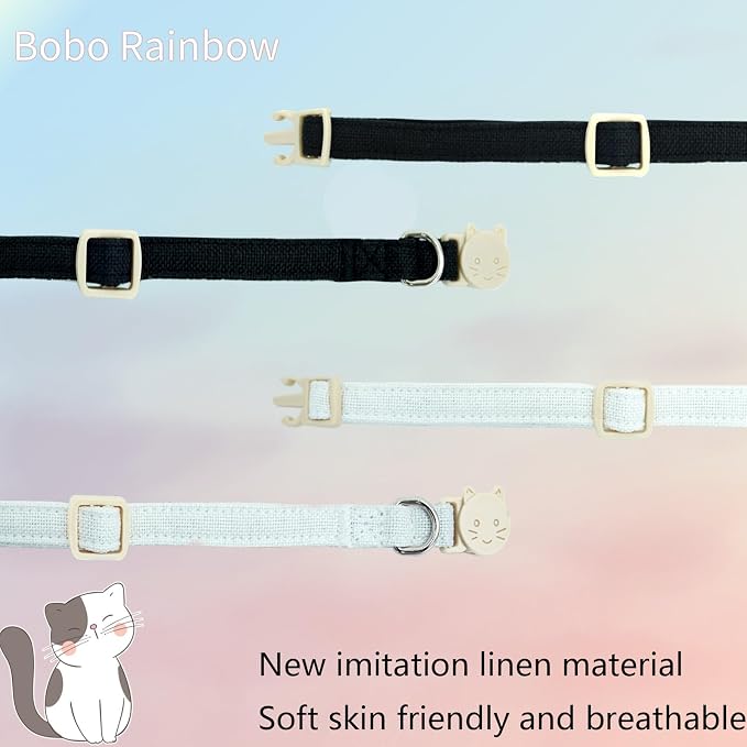 Cat Collar-2 Pack Cat Collar Black and White Linnet - Image 4