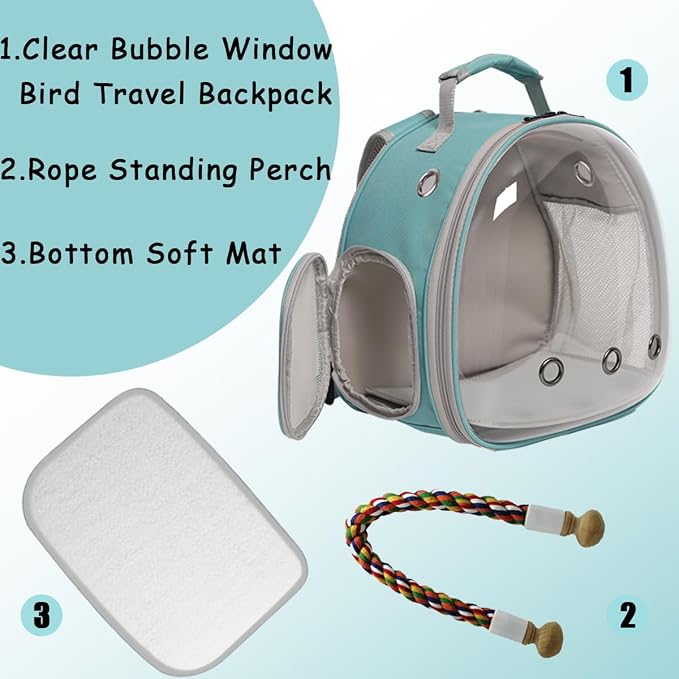 Small Bird Travel Backpack Carrier Cage, Backpack to Transport Backpack Carrier - Image 3