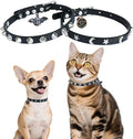 2 Pack Leather Cat Collar Breakaway by Bebudmedy