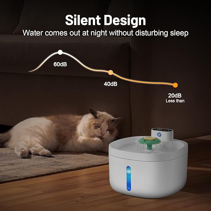 Wireless Cat Water Fountain, 42000mAH Battery Operated Cordless Cat Fountain - Image 6