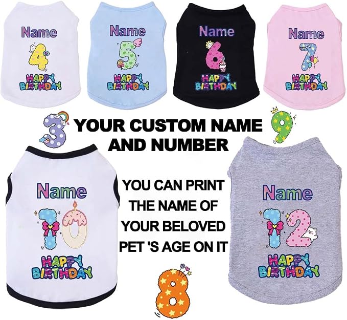 Custom Dog Birthday Shirt, Personalized Pet Apparel Print - Image 2