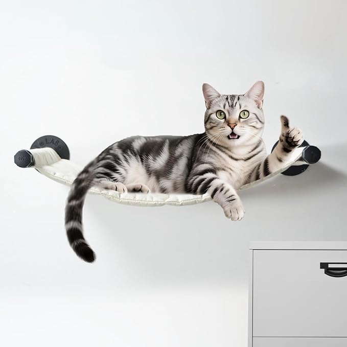 Cat Hammock Wall Mounted, 22.83 x 12.44 inch Wall Mounted Cat Shelves, Metal by XIFOWE