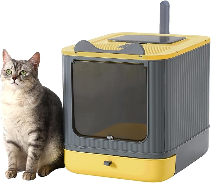 Upgraded Fully Enclosed Cat Litter Box by LCZLBRRD