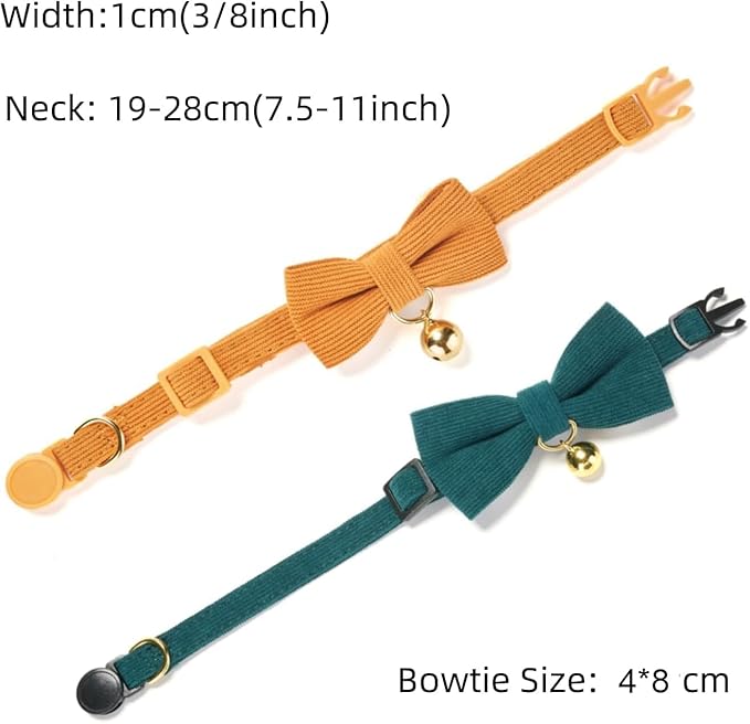 2 Pack Soft Corduroy Cat Collars - Image 2