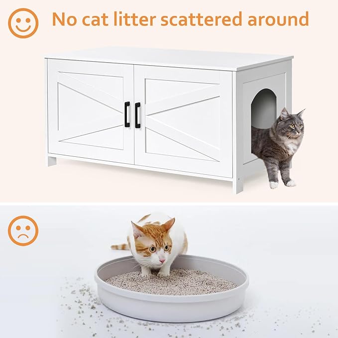 Homhedy 39.4" L Cat Litter Box Enclosure, Pet House - Image 3