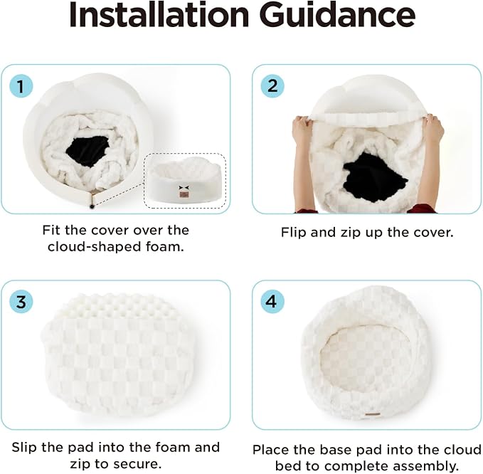 Joydeco Cloud Dog Bed for Small Dogs & Cats, Washable Pet Bed - Image 8