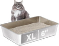 Stainless Steel Litter Box, 23.6“x15.7"x6" Deep Stainless Steel Cat Litter Box by Futam