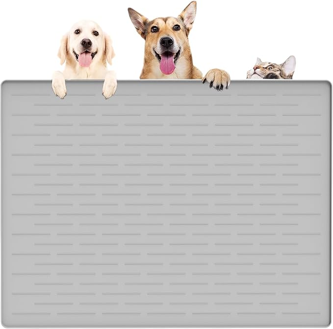 39.4"x29.5" Largest Pet Food Mat, Silicone Dog Mats by WelcometoULTIBE