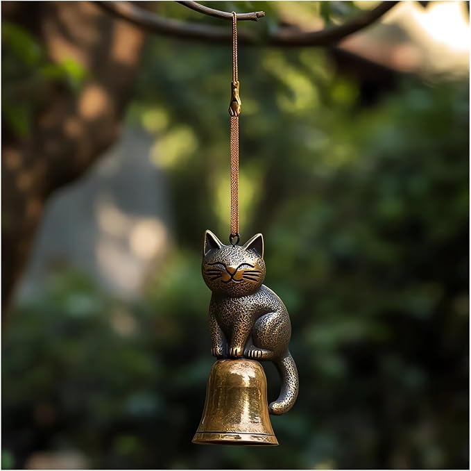 Cat Wind Chime 2025 New Unique Cat Garden Decor Outdoor Cat Statue Themed Gifts by GYLCTOM