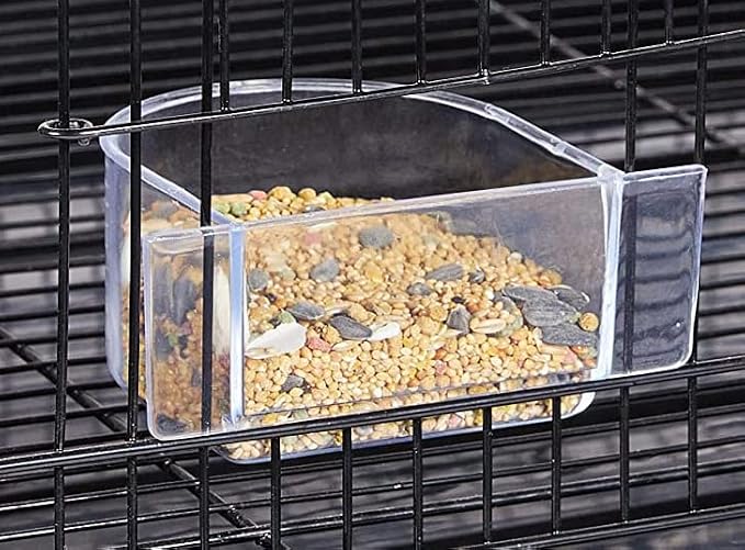 Lot of 4 Bird Cage Clear Plastic Seed Water Feeder Cups - Image 4