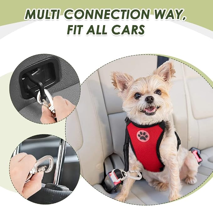 SlowTon Dog Seat Belt Harness for Car, Dog Car Harness Adjustable Mesh - Image 7
