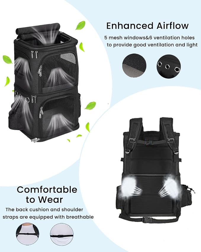 Double-Compartment Pet Carrier Backpack - Image 3