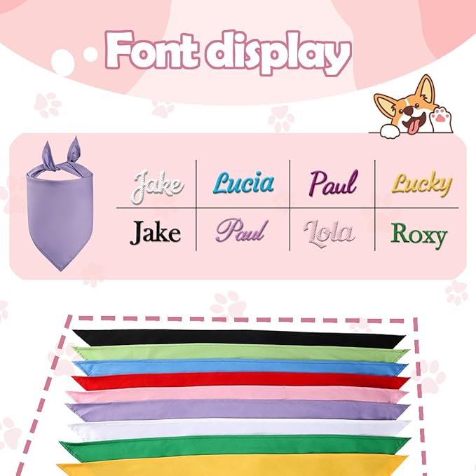 Personalized Dog Bandana, Custom Pet Scarf - Image 4