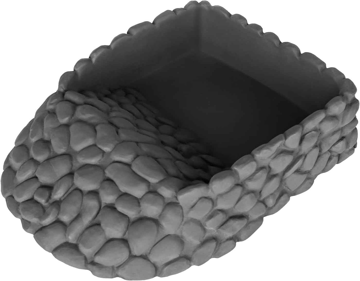Large corner reptile water dish with textured ramp