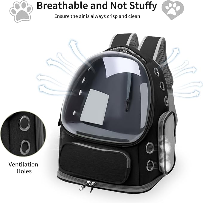 Cat Backpack Carrier for Cats and Small Dogs, Breathable Cat Bubble Backpack - Image 2