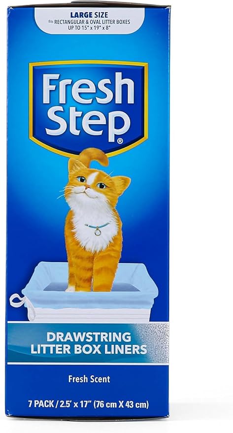 Fresh Step Drawstring Cat Litter Box Liners, Scented Heavy Duty Kitty Litter - Image 2