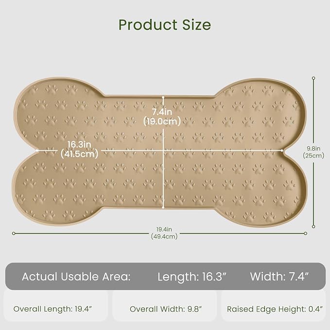 Dog Food Mat Anti-Slip Silicone Dog Bowl Mat Thicker Pet Placemat Waterproof - Image 2