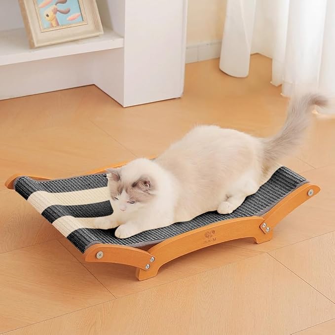 Extra-Larger Sisal Cat Scratcher Bed, Durable Cat Scratching Post by ZLAFM
