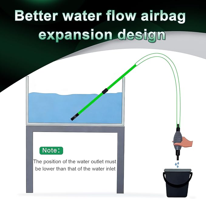 boxtech Fish Tank Water Change, Vacuum Siphon Water Changer Pump Sand Cleaner - Image 6