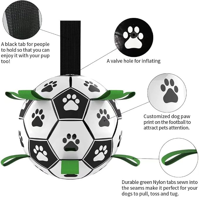 Dog Toys Soccer Ball with Straps, Interactive Toys - Image 3