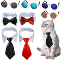 8 Pieces Pets Dog Cat Bowtie Pet Sunglasses Pet Costume Adjustable Formal by Yosbabe