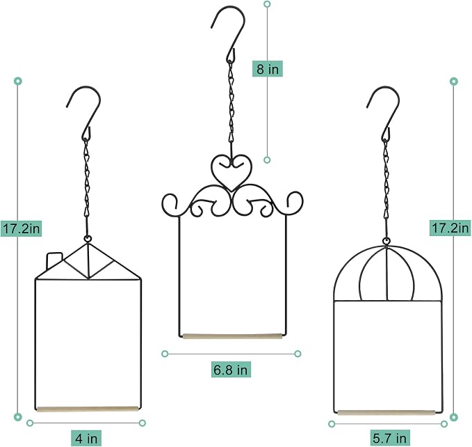 3PK Metal Frame Hummingbird Swings and Perches - Image 2