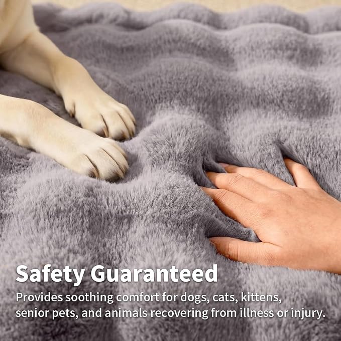 Self-Warming Cat Bed, Plush Faux Fur Pet Bed Mat - Image 3
