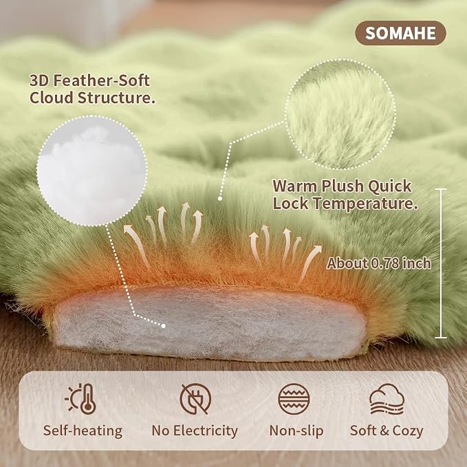 Self-Warming Cat Bed, Plush Faux Fur Pet Bed Mat - Image 4