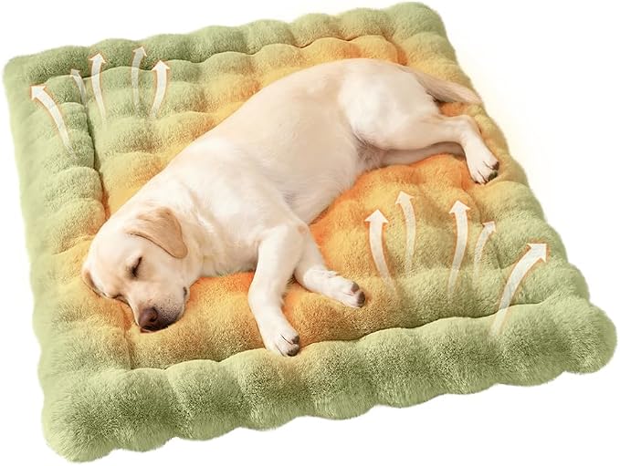 Self-Warming Dog Bed, Plush Faux Fur Mat by COZYHOMECHICSTYLE