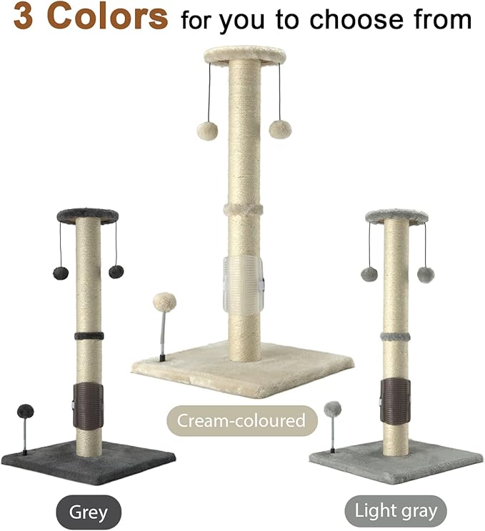 PEEKAB 32" Tall Cat Scratching Post Sisal Rope Scratch Posts - Image 7